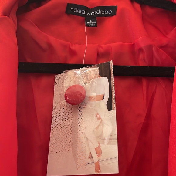 Red Naked Wardrobe, Size Large, Trench Coat - Picture 4 of 5